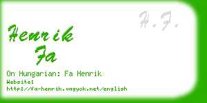 henrik fa business card